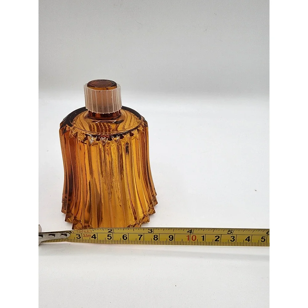 Vintage Votive Cup Peg Candle Holders Amber Green Glass Diamond Hobnail Fluted